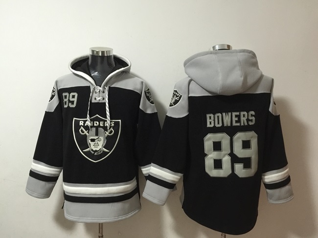 Men's Black Las Vegas Raiders Customized Ageless Must-Have Lace-Up Pullover Hoodie